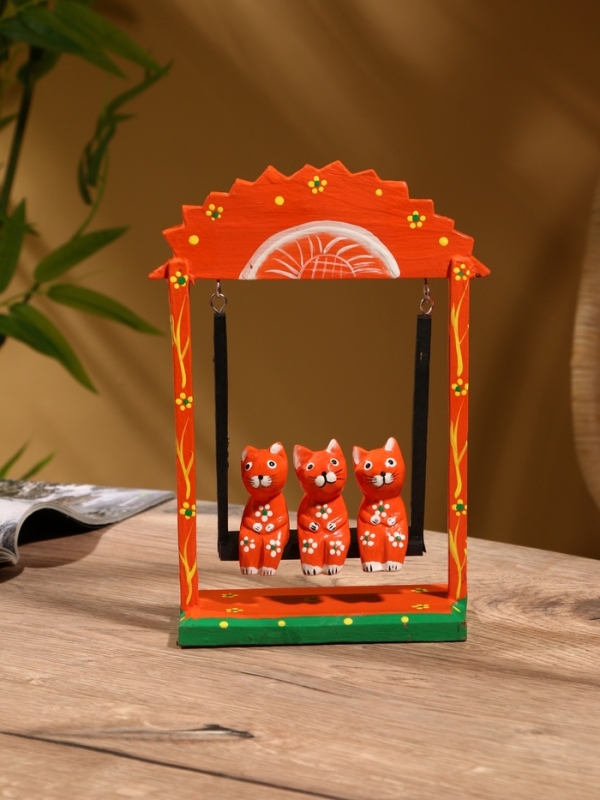 Сувенир интерьерный Сувенир интерьерный "Кошки на качелях" дерево 19х24 см