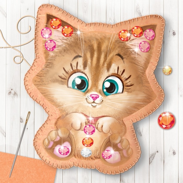 Игрушка из фетра с термонаклейкой, набор для создания «Котёнок» Игрушка из фетра с термонаклейкой, набор для создания «Котёнок»
