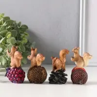 Сувенир полистоун "Белочки с орешками" набор 4 шт 3х5,5х7,4 см