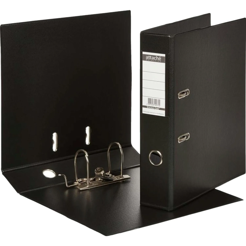 Папка-регистратор Strong Line 70мм, черный, ПБП2, карм.кор