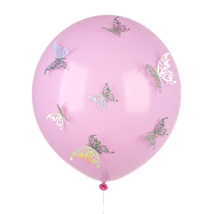 Шар латексный 18 Шар латексный 18" «Бабочки. Голография», бабл-гам, макарунс, с наклейками