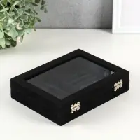 Шкатулка для украшений Chido, 8 полос, 9 ячеек, 20&times;15&times;4.5, чёрная