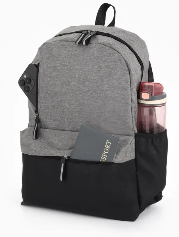 Рюкзак школьный, 1 отделение, 4 кармана, 30&times;12&times;43 см, серый