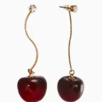 Серьги "Черешня", цвет бордовый в золоте Серьги "Черешня", цвет бордовый в золоте