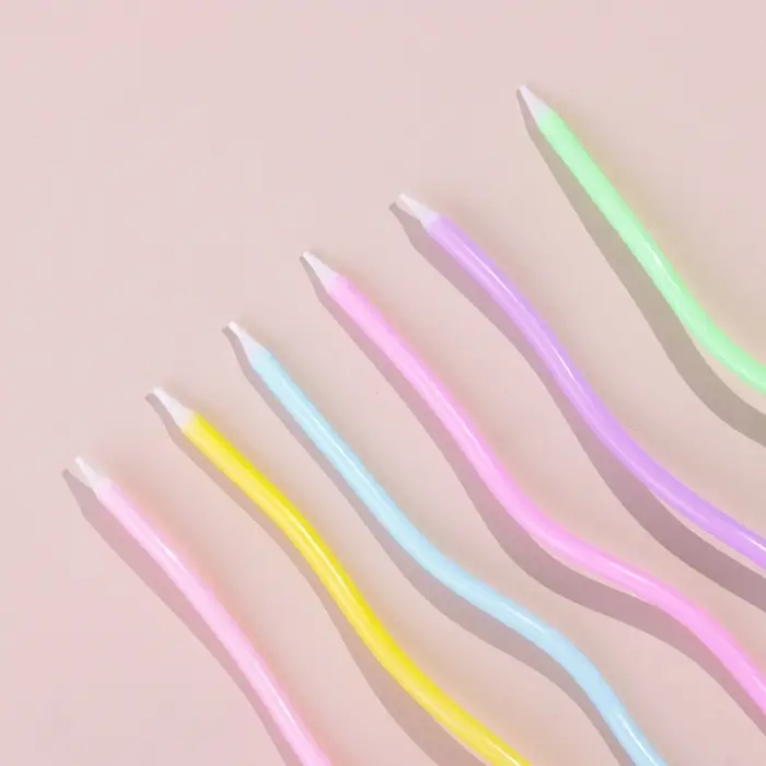 Свечи в торт коктейльные витые &laquo;С днем рождения&raquo;, 6 шт., 16.5 см, разноцветные