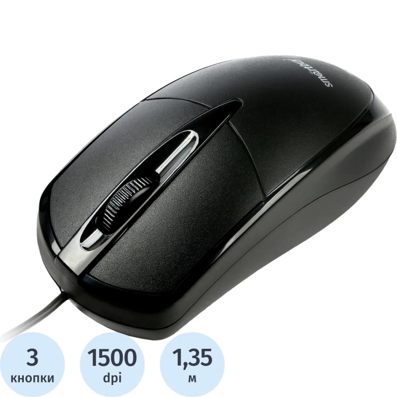Мышь компьютерная Smartbuy ONE 215-K проводная черная (SBM-215-K)/100