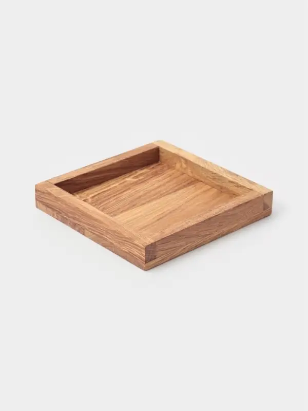 Доска для подачи "Бургер", с двухсторонним бортиком, 17x17 см, дуб