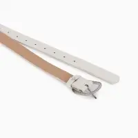 Ремень женский, 110&times;2.9 см, с винтом, классическая пряжка металл, белый