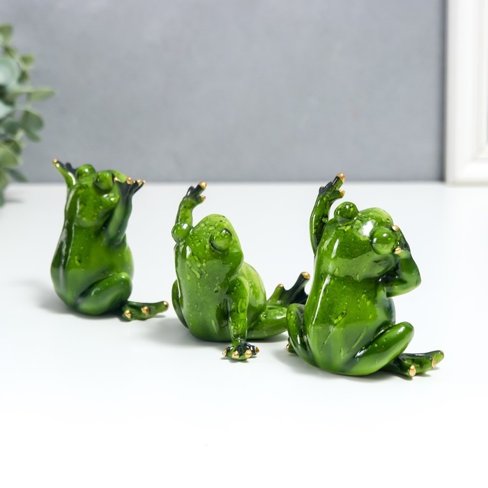 Сувенир полистоун лак Сувенир полистоун лак "Лягуха - приветствие" МИКС 8х6х8 см