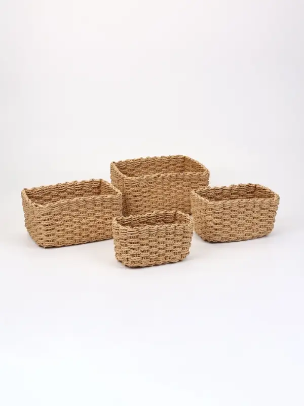 Набор корзин Village 4 шт.: 17&times;10&times;7, 21&times;12&times;9, 22&times;16&times;11, 26&times;18&times;12 см, бумага, бежевые