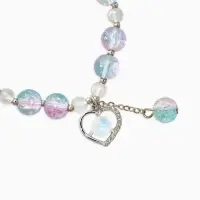 Браслет детский "Выбражулька" сердце с подвеской бусина, цвет голубой в серебре