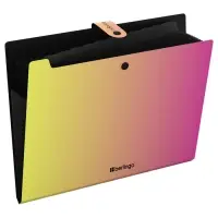 Папка А4, 12 отделений, Radiance, 600 мкм, на кнопке, желтый/розовый градиент