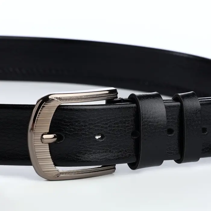 Ремень мужской, ширина 3.8 см, винт, пряжка металл, чёрный
