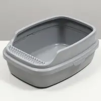Туалет Айша M с бортом 53&times;39&times;21 см серый FIX