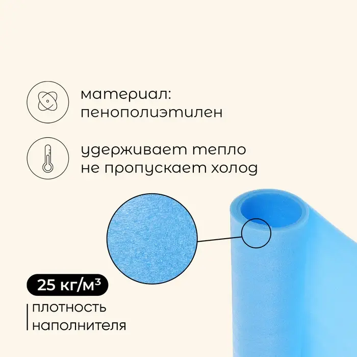 Коврик туристический maclay, 180×60×0,6 см, голубой