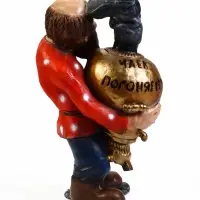 Садовая фигура из полистоуна &laquo;Дед с самоваром&raquo;, 56&times;34&times;32 см