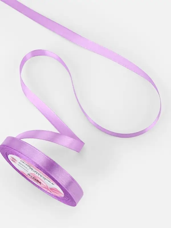 Лента атласная, 10 мм, 23&plusmn;1 м, светло-сиреневая №45