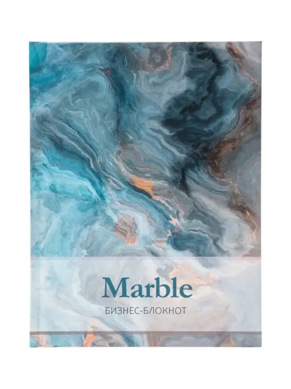 Блокнот А6, 40 листов в клетку Marble 2, твёрдая обложка, глянцевая ламинация, блок офсет