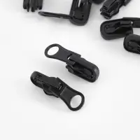 Бегунок автоматический для водонепроницаемой молнии &laquo;Спираль&raquo;, реверсивный, №7, 10 шт., чёрный