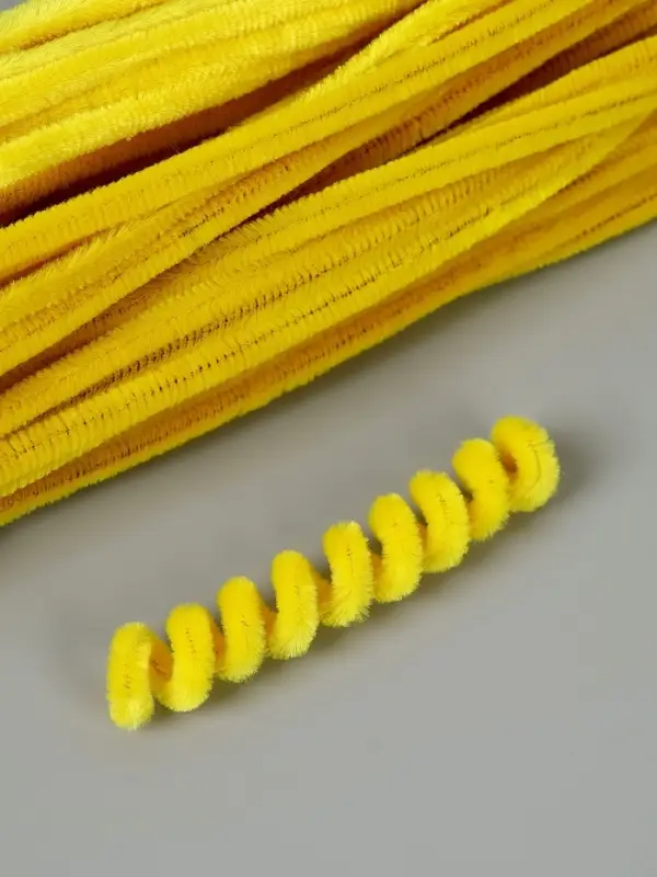 Синельная проволока, набор 100 шт, размер 1 шт 30х0,8 см, цвет желтый