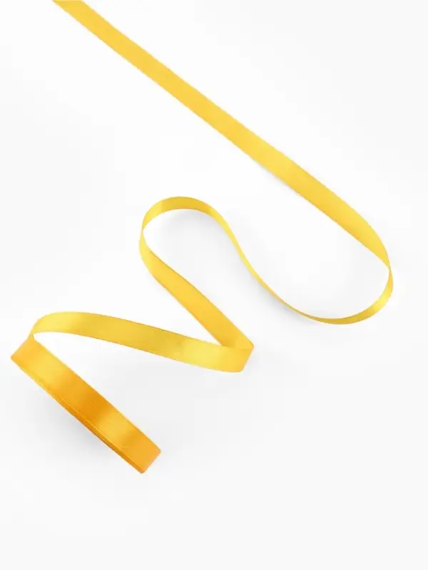 Лента атласная, 12 мм, 23&plusmn;1 м, жёлтая №16