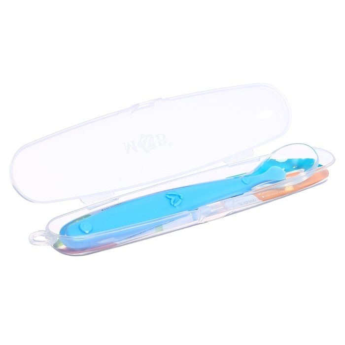 Ложка детская, для первого прикорма, в контейнере, голубая Ложка детская, для первого прикорма, в контейнере, голубая