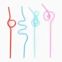 Трубочки для коктейля &laquo;Завитушка&raquo;, набор 4 шт., МИКС