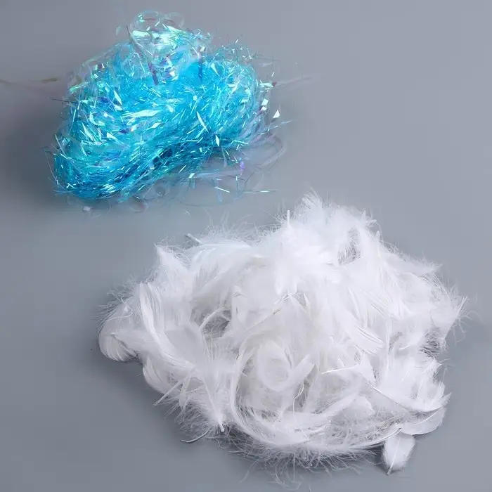 Набор для творчества и декора &laquo;Перья белые + наполнитель&raquo;, голубой