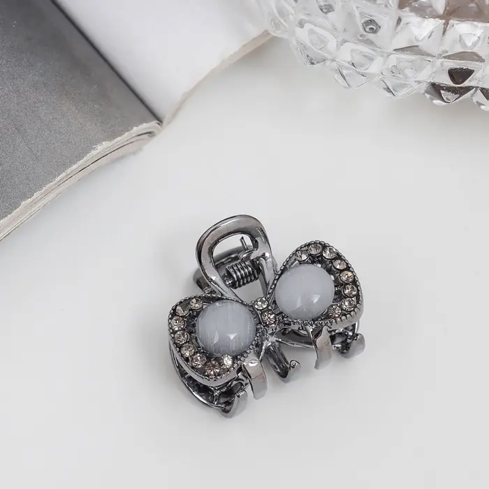 Крабик для волос &laquo;Ширли стиль&raquo;, бант, 2.5 см, чёрный