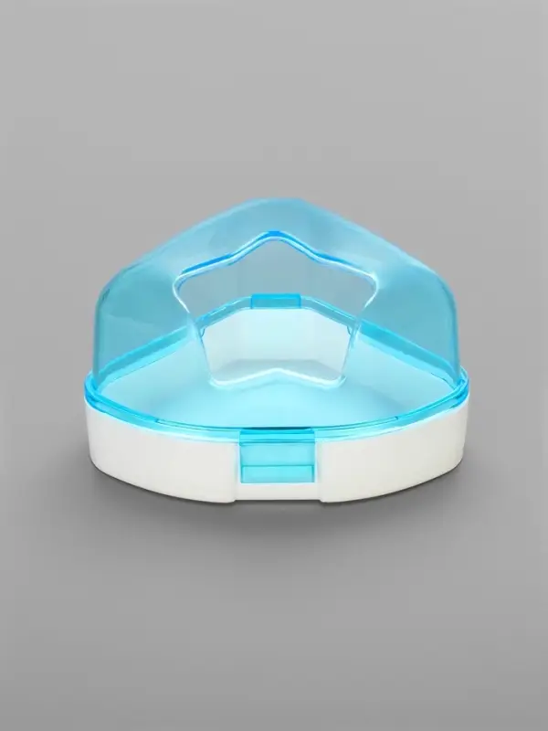 Ванночка для грызунов, 14&times;10.4 см, угловая, с лопаткой, пластик, голубая