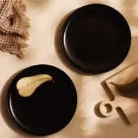 Тарелки SL Home &laquo;Дарк&raquo;, d=25.5 см, фарфор, чёрные