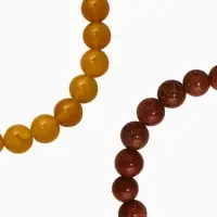 Набор браслетов 2 шт. &laquo;Цитрин и Авантюрин коричневый&raquo;, d=6 см, шар №8, жёлтый, коричневый