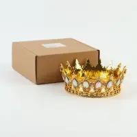 Корона топпер для торта золотая