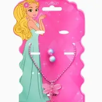 Набор детских украшений &laquo;Выбражулька. Стрекоза&raquo;, 2 предмета: кулон, пусеты, розовый