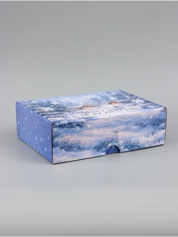 Коробка подарочная, самосборная &laquo;Зимний город&raquo;,30.7&times;22&times;9.5 см