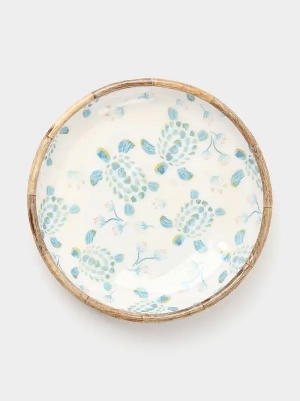 Блюдо &laquo;Черепаха и цветы&raquo;, 25.5&times;25.5&times;6 см, дерево манго