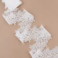 Кружево гипюровое, 90 мм, 9&plusmn;0.5 м, цвет белый