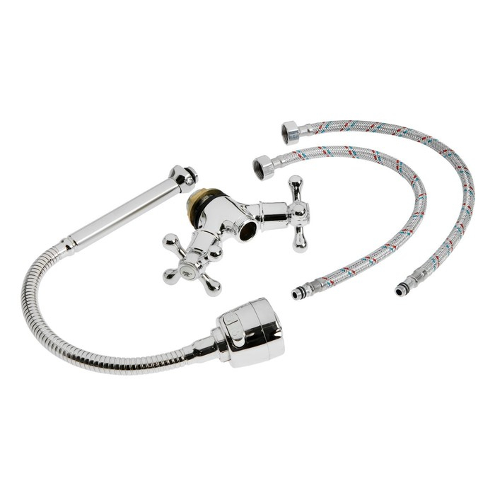 Смеситель для кухни ZEIN Z25120101, гибкий излив, кран-букса латунь 1/2 Смеситель для кухни ZEIN Z25120101, гибкий излив, кран-букса латунь 1/2", хром