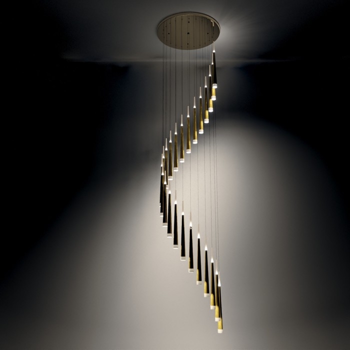 Светильник-каскад Светильник-каскад "Дрим" 24хLED 72Вт 3000K золото 60х60х300см BayerLux