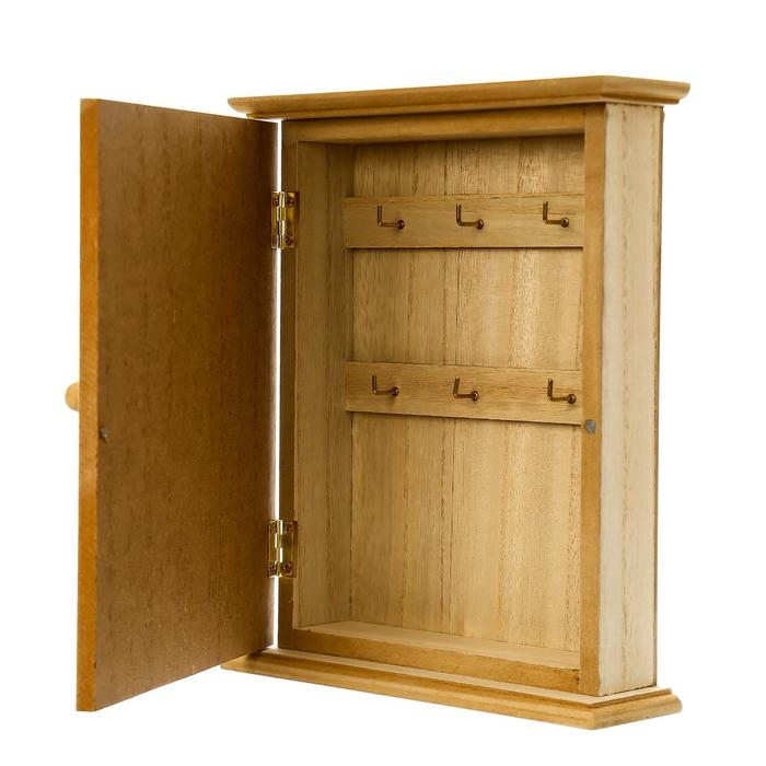 Ключница дерево 6 крючков Ключница дерево 6 крючков "Белые пальмовые листья" 25,5х20,5х6,5 см МИКС