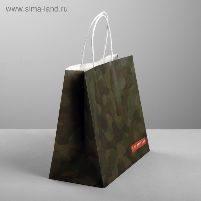 Пакет подарочный крафт, упаковка, «С 23 февраля», 25 х 22 х 12 см Пакет подарочный крафт, упаковка, «С 23 февраля», 25 х 22 х 12 см