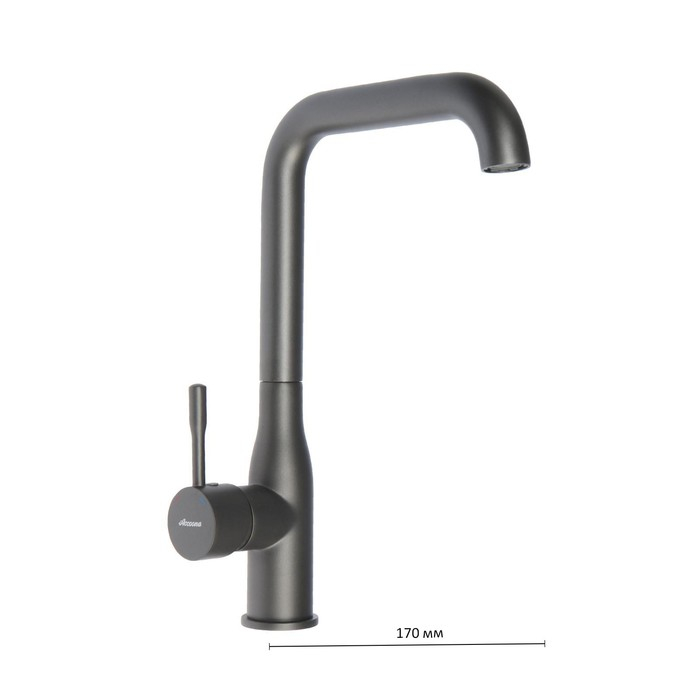 Cмеситель для кухни Accoona A4490AT-3, однорычажный, высокий излив, латунь, серый графит Cмеситель для кухни Accoona A4490AT-3, однорычажный, высокий излив, латунь, серый графит