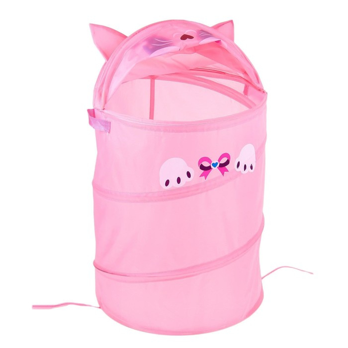 Корзина для хранения игрушек «Котенок» с ручками и крышкой, 55 х 33 х 33 см Корзина для хранения игрушек «Котенок» с ручками и крышкой, 55 х 33 х 33 см
