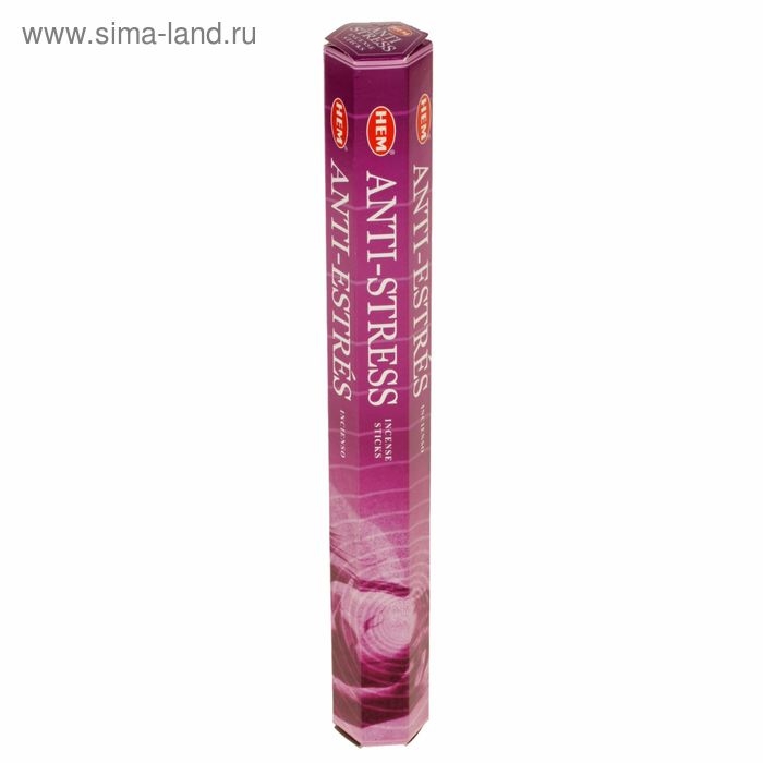 Благовония "HEM" 20 палочек угольные anti stress