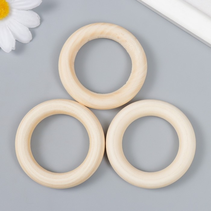 Кольца деревянные d=55 мм (набор 3 шт) без покрытия Кольца деревянные d=55 мм (набор 3 шт) без покрытия