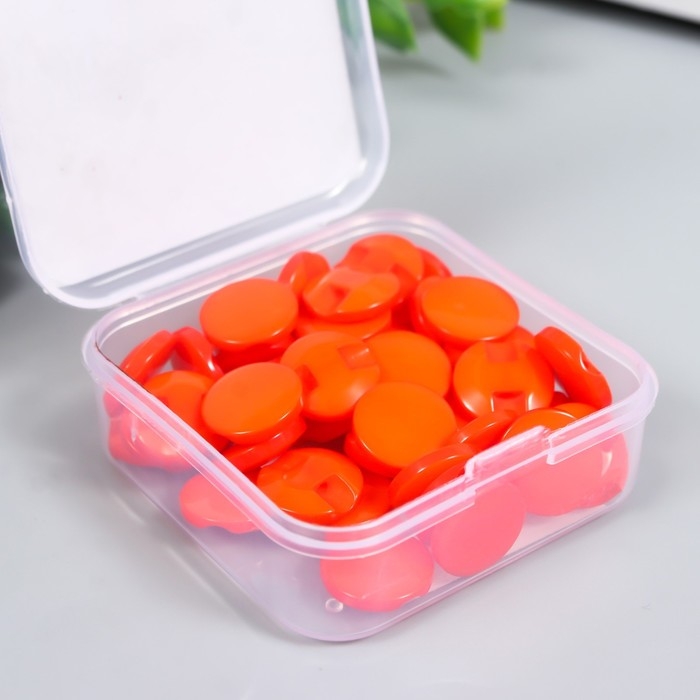 Пуговицы пластик на полуножке Пуговицы пластик на полуножке "Кругляш коралл" 1,3х1,3 см набор 50 шт 2х5,5х5,5 см