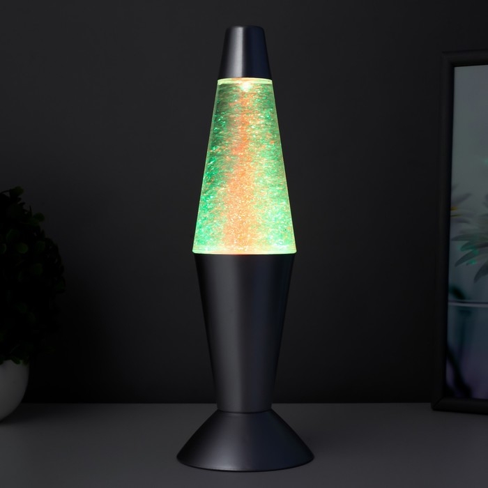 Светильник Светильник "Смерч" LED лава, блёстки, серебро 32 см RISALUX