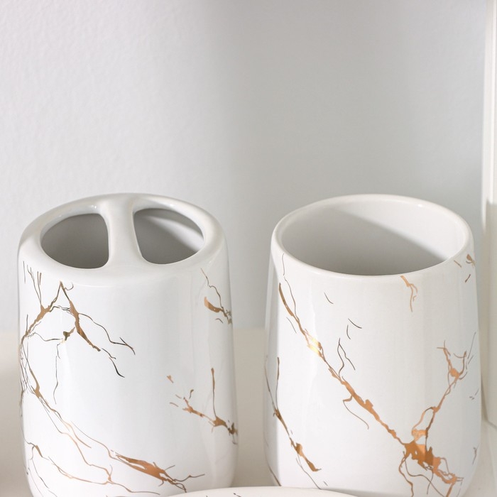 Набор аксессуаров для ванной комнаты SAVANNA «Гроза», 4 предмета (мыльница, дозатор для мыла 400 мл, 2 стакана), цвет белый Набор аксессуаров для ванной комнаты SAVANNA «Гроза», 4 предмета (мыльница, дозатор для мыла 400 мл, 2 стакана), цвет белый