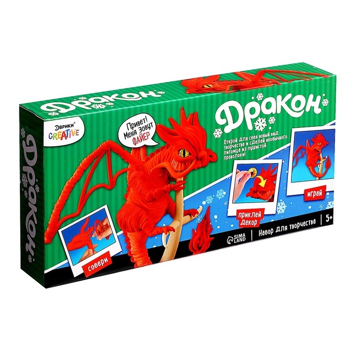 Игрушка из меховых палочек «Файер», красный дракон Игрушка из меховых палочек «Файер», красный дракон