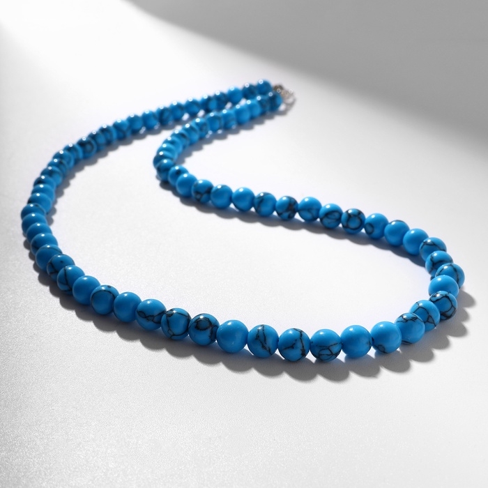 Бусы шар №6 «Бирюза новая», 48 см